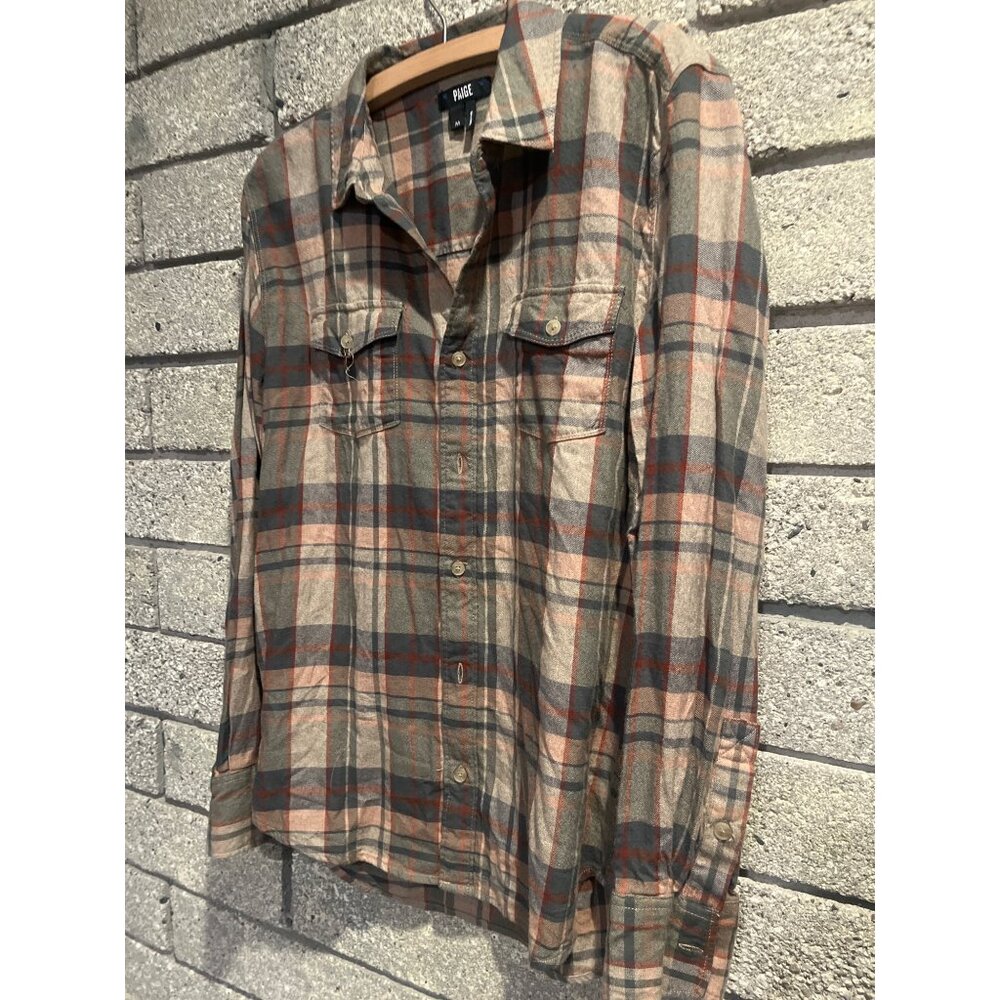 Paige Plaid Button-Down Shirt - Multicolor - Size M - Cotton/Viscose Blend - Mad - Picture 2 of 7